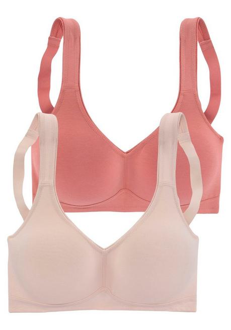 PETITE FLEUR Doppelpack Basic-BHs ohne Bügel - terrakotta+creme sheego Günstiger Verkauf
