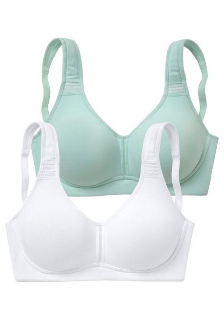 PETITE FLEUR Doppelpack T-Shirt-BHs - mint+weiß sheego Limitierter Zeitrabatt