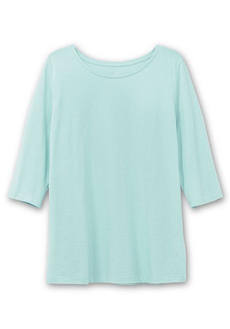 sheego Shirt in Piqué-Qualität mit 3/4-Ärmeln - mint sheego Cyber Monday