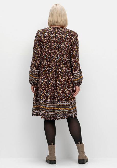 sheego Hängerchen-Kleid im Mustermix, in A-Linie - braun gemustert sheego Online Outlet