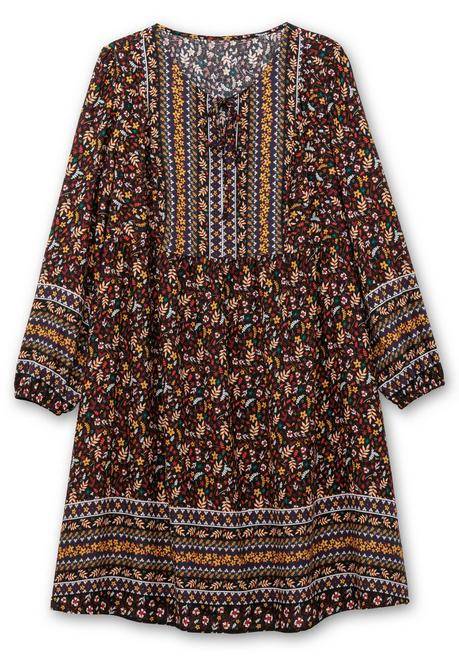 sheego Hängerchen-Kleid im Mustermix, in A-Linie - braun gemustert sheego Online Outlet