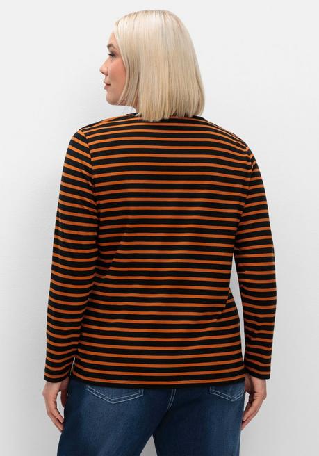 sheego Ringelshirt mit Rundhalsausschnitt - schwarz gestreift sheego Zeitlich begrenztes Angebot