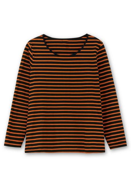 sheego Ringelshirt mit Rundhalsausschnitt - schwarz gestreift sheego Zeitlich begrenztes Angebot