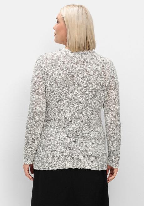 sheego Pullover aus meliertem Effektgarn - anthrazit sheego Sonderangebote