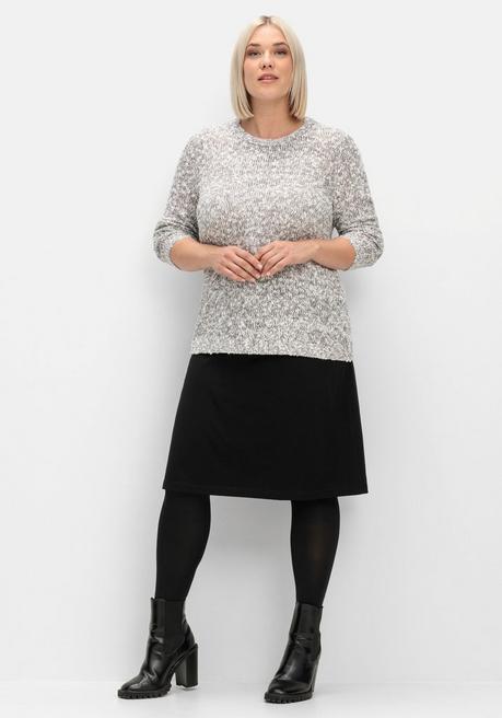 sheego Pullover aus meliertem Effektgarn - anthrazit sheego Sonderangebote