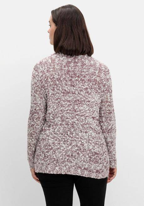 sheego Pullover aus meliertem Effektgarn - burgund sheego Riesige Ersparnisse