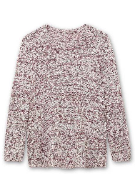 sheego Pullover aus meliertem Effektgarn - burgund sheego Riesige Ersparnisse