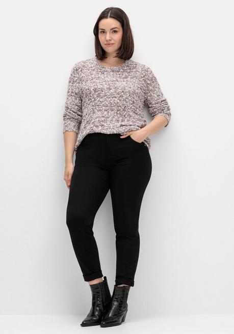 sheego Pullover aus meliertem Effektgarn - burgund sheego Riesige Ersparnisse