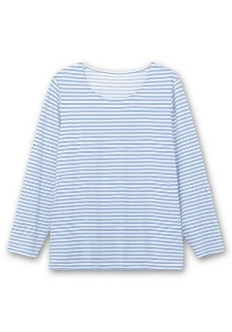 sheego Gestreiftes Langarmshirt mit Rundhalsausschnitt - mittelblau gestreift sheego Super Sparpreis