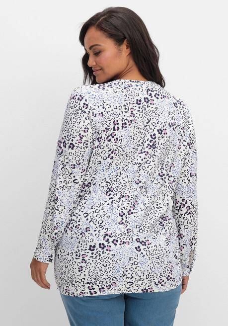 sheego Shirtbluse aus Viskosejersey, mit Animalprint - ecru gemustert sheego Letzte 2 Tage