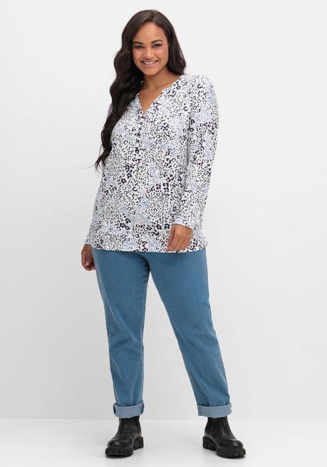 sheego Shirtbluse aus Viskosejersey, mit Animalprint - ecru gemustert sheego Letzte 2 Tage