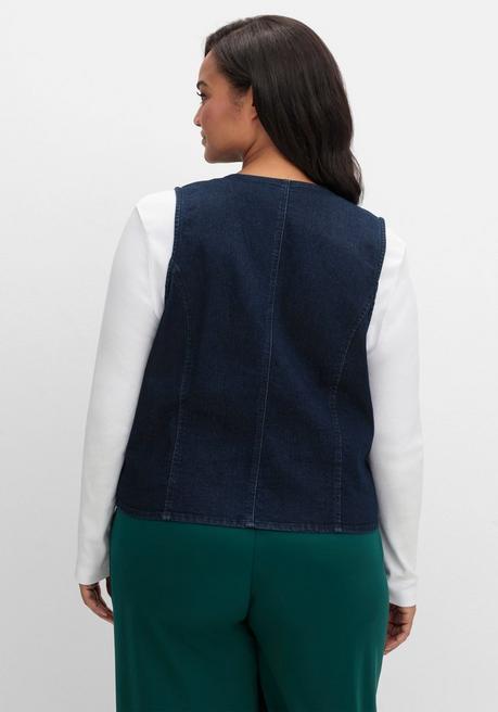 sheego Jeansweste in kurzer, taillierter Form - dark blue Denim sheego Letzter Tag
