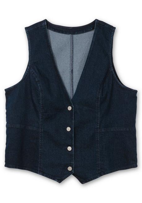 sheego Jeansweste in kurzer, taillierter Form - dark blue Denim sheego Letzter Tag