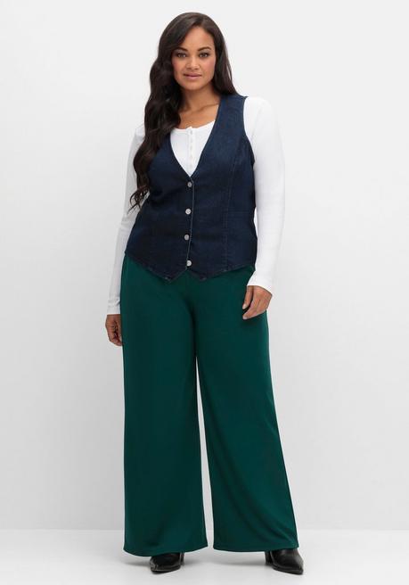 sheego Jeansweste in kurzer, taillierter Form - dark blue Denim sheego Letzter Tag