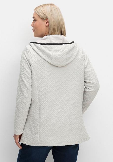 sheego Kapuzenjacke in gesteppter Jacquard-Qualität - hellgrau sheego Bis zu 50% Rabatt