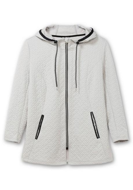 sheego Kapuzenjacke in gesteppter Jacquard-Qualität - hellgrau sheego Bis zu 50% Rabatt