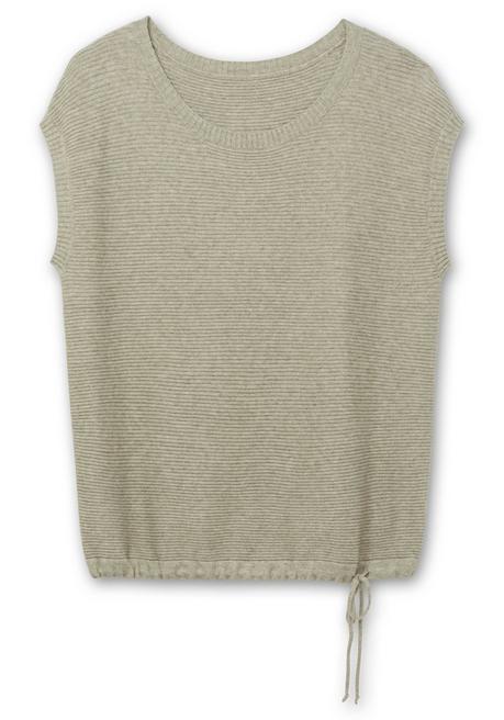sheego Pullunder im Rippmuster mit Kordelzug am Saum - khaki sheego Bis zu 60% Rabatt
