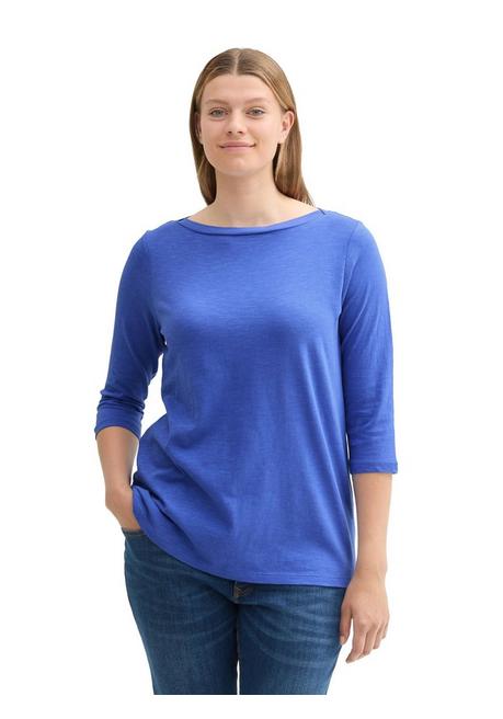TOM TAILOR Plus 3/4-Arm-Shirt mit U-Boot-Ausschnitt - jeansblau sheego Bis zu 65% Rabatt