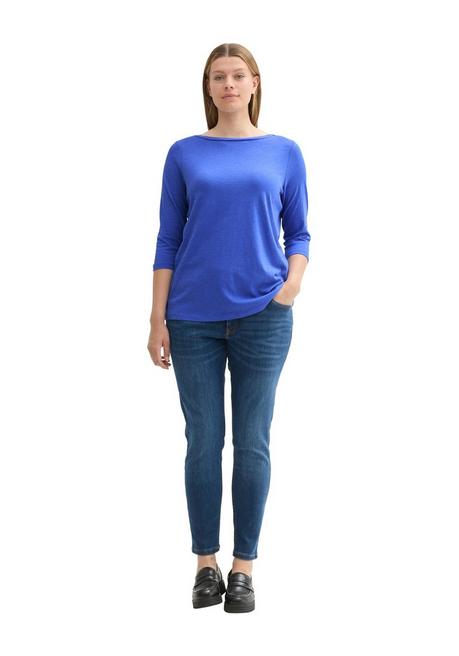 TOM TAILOR Plus 3/4-Arm-Shirt mit U-Boot-Ausschnitt - jeansblau sheego Bis zu 65% Rabatt