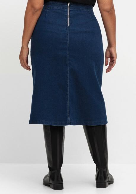 sheego Jeansrock mit Zierknopfleiste, in A-Linie - blue Denim sheego Nur für heute