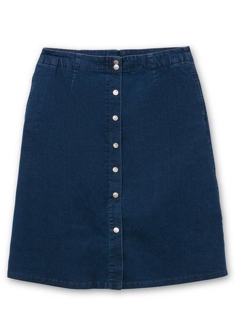 sheego Jeansrock mit Zierknopfleiste, in A-Linie - blue Denim sheego Nur für heute