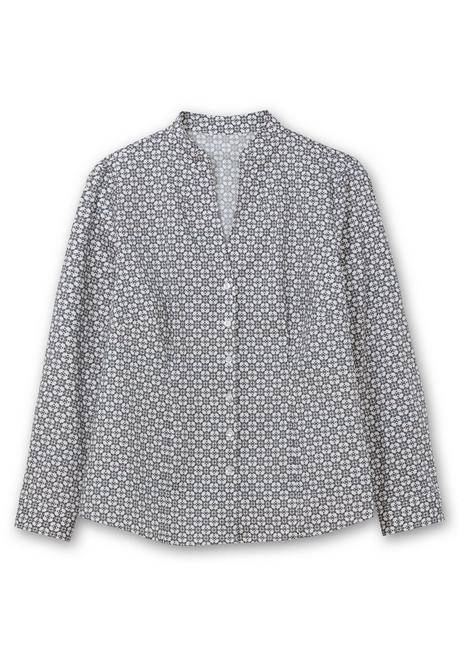 sheego Figurbetonte Bluse mit Stehkragen, bügelfrei - ecru gemustert sheego Discount Store für neue Produkte