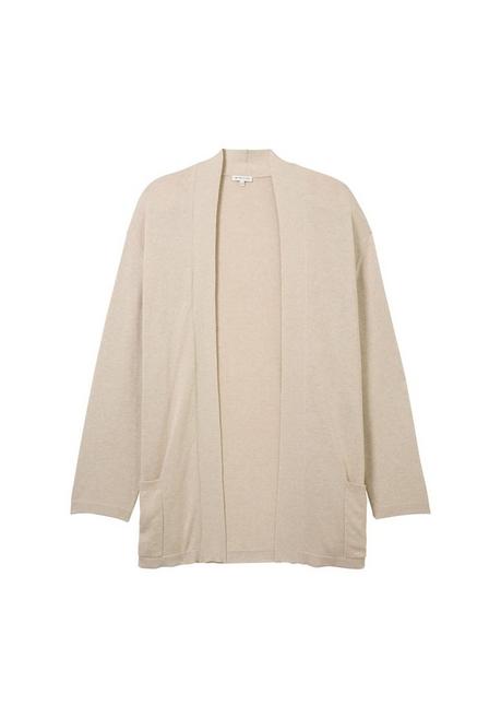 TOM TAILOR Plus Verschlusslose Strickjacke mit Schalkragen - beigefarben sheego Nur noch ein Tag übrig