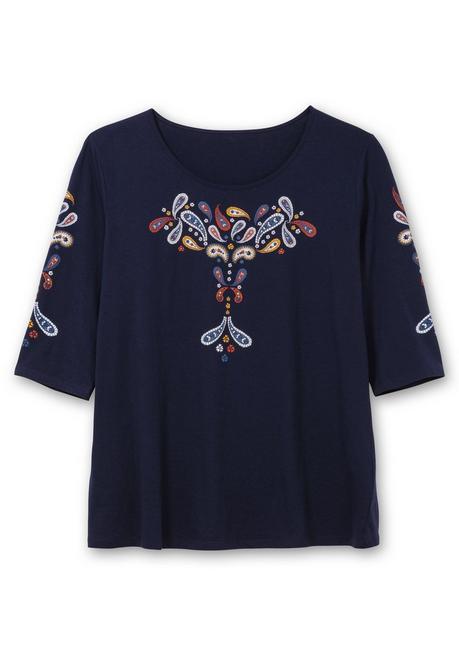 sheego 3/4-Arm-Shirt mit platziertem Paisley-Print - marine bedruckt sheego Super Rabatt