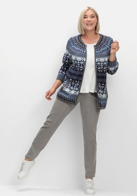 sheego Schmale Jeans mit Stretchbund, ohne Taschen - grey Denim sheego Fabrikladen