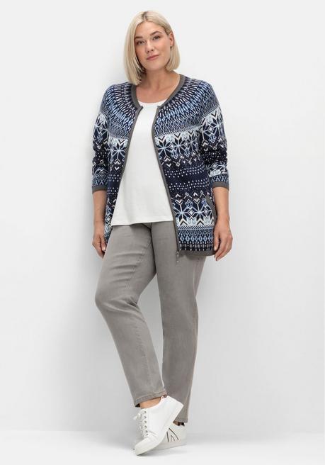 sheego Schmale Jeans mit Stretchbund, ohne Taschen - grey Denim sheego Fabrikladen