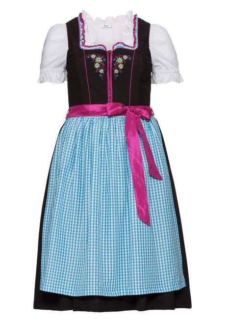 sheego Dirndl mit Schürze und Bluse 3tlg. - schwarz-türkis sheego 50% Rabatt für begrenzte Zeit
