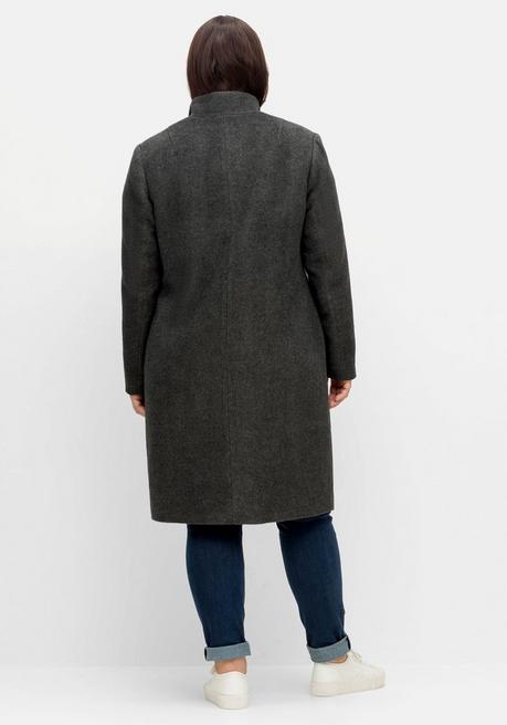 sheego Oversized-Mantel mit Stehkragen, in flauschiger Qualität - anthrazit meliert sheego Verkauf