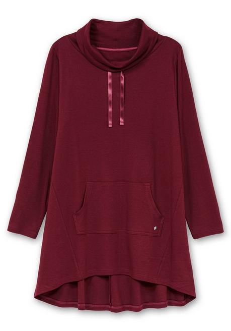 sheego Oversize-Longshirt mit weitem Kragen und Tunnelzug - weinrot sheego Schlussverkauf