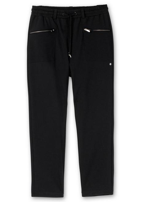 sheego Schmale Joggpants im Cargostil, mit Komfortbund - schwarz sheego Fabrikverkauf