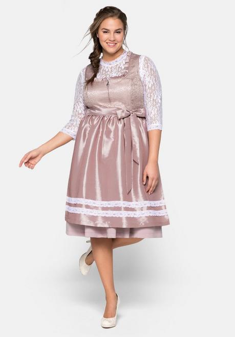 sheego Dirndl 3-teilig mit Schürze und Spitzenbluse - zartrosa sheego Meist gekauft