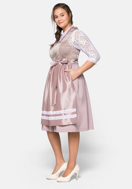 sheego Dirndl 3-teilig mit Schürze und Spitzenbluse - zartrosa sheego Meist gekauft