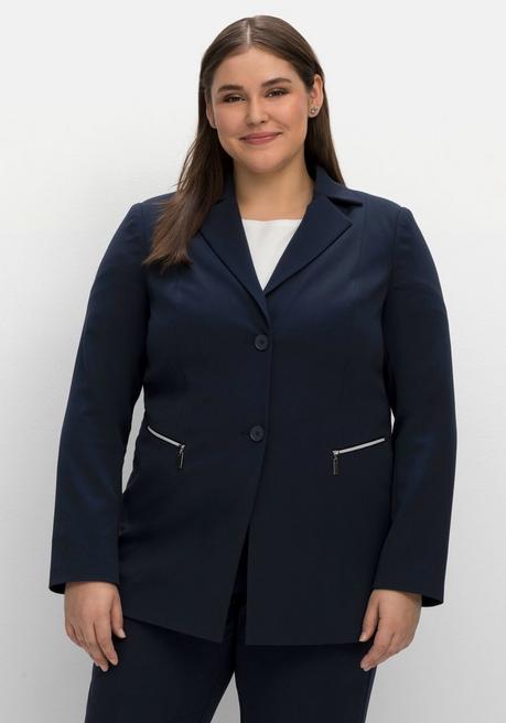 sheego Blazer mit Reißverschluss-Taschen - nachtblau sheego Limitierter Zeitrabatt