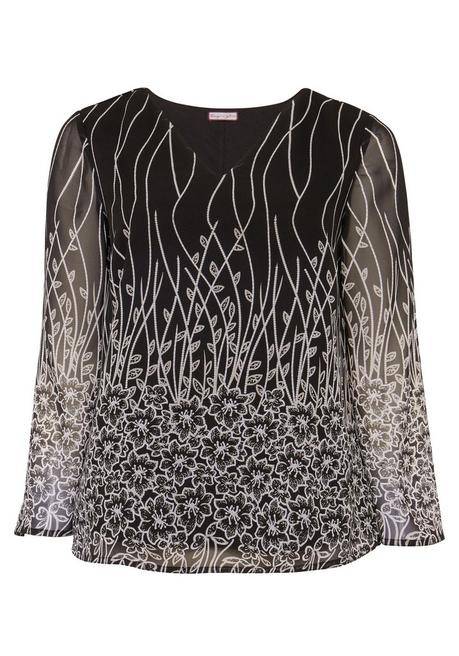 sheego by Joe Browns Tunika mit Blumendruck, in Chiffon-Qualität - schwarz bedruckt sheego Sonderangebot