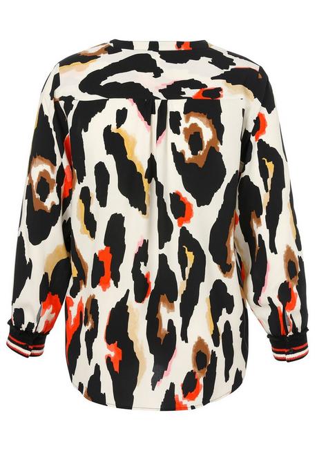 VIA APPIA DUE Bluse mit Animal-Alloverdruck und Ringelbündchen - creme gemustert+schwarz sheego Versandkostenfrei