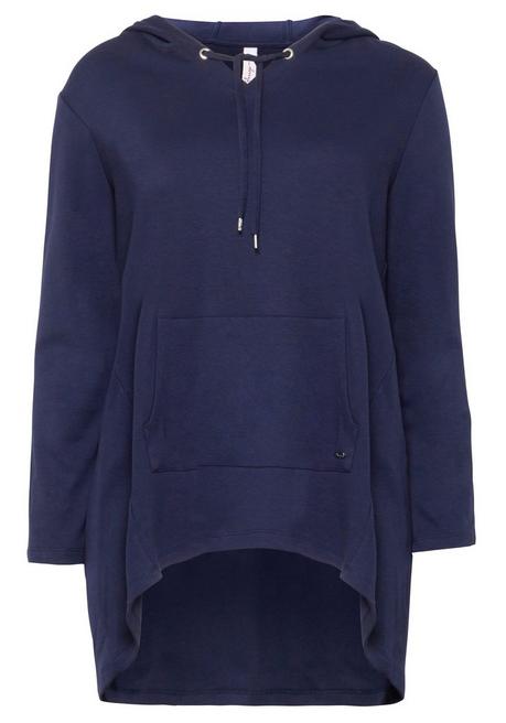 sheego Longshirt mit Kängurutasche, im Vokuhila-Schnitt - marine sheego Flash Sale