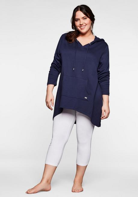 sheego Longshirt mit Kängurutasche, im Vokuhila-Schnitt - marine sheego Flash Sale