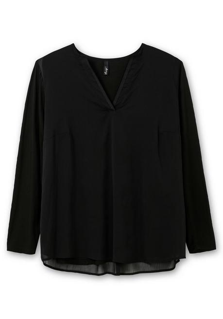 sheego Tunika im Lagenlook aus Chiffon und Jersey - schwarz sheego Begrenztes Angebot
