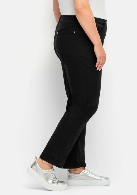 sheego Gerade Stretch-Jeans mit Komfortbund - black Denim sheego Cyber Monday