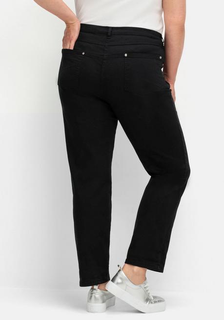 sheego Gerade Stretch-Jeans mit Komfortbund - black Denim sheego Cyber Monday
