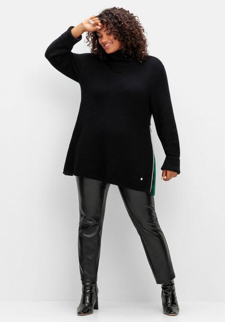 sheego Leggings mit glänzender Beschichtung - schwarz sheego Vatertagsangebot
