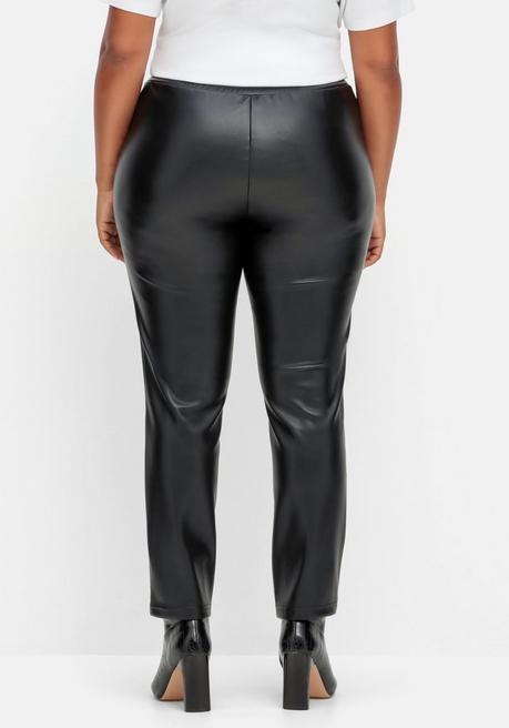 sheego Leggings mit glänzender Beschichtung - schwarz sheego Vatertagsangebot