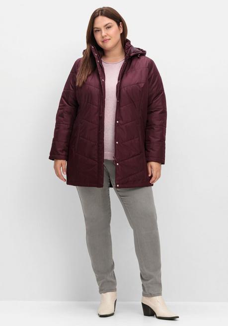 sheego Steppjacke mit abnehmbarer Kapuze - bordeaux sheego Valentinstagsangebot