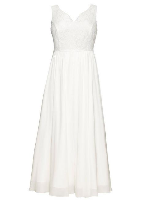 sheego Abendkleid mit Spitzenoberteil und Chiffonrock - offwhite sheego Jubiläumsangebot