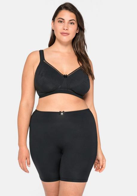 sheego Panty im High-Waist-Schnitt mit langem Bein, Microfaser - schwarz sheego Blitzangebot