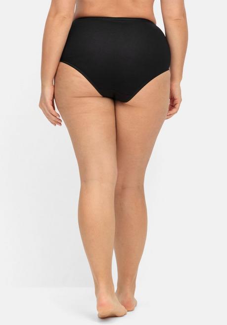 wäschepur 5er-Pack Taillenslips, aus Baumwollstretch - schwarz sheego Kauf eins, bekomm eins gratis